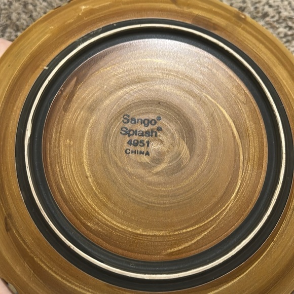 SET OF 4 Splash Brown by Sango, Stoneware Dinner Plate 11” - Picture 3 of 5